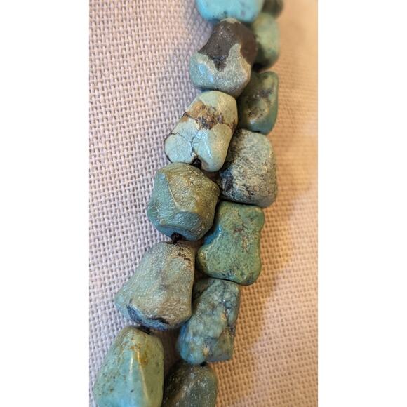 EXEX 925 Sterling Silver Claudia Agudelo Two Strand Turquoise Pendant Necklace - Picture 5 of 9